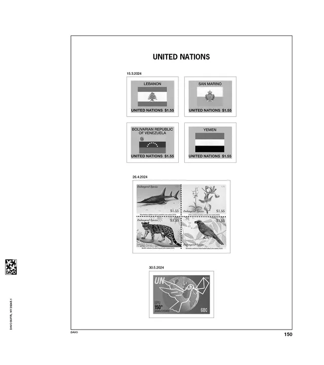 davo-luxe-onu-new-york-2024-pages-album-timbres-170g image 1