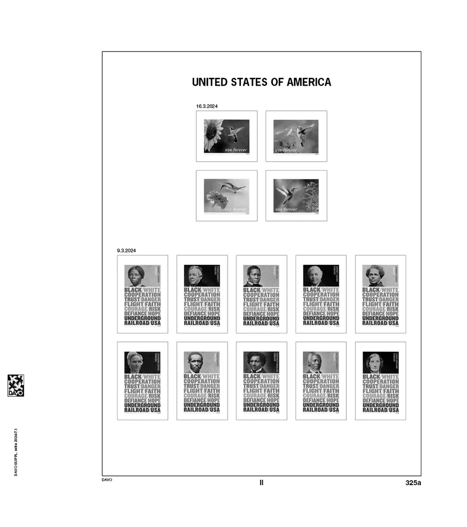 davo-luxe-suppl-ment-feuilles-usa-extra-2024-timbres image 1
