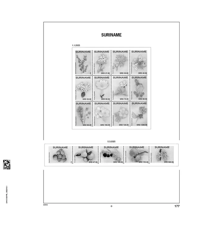 davo-luxe-suriname-2025-suppl-ment-feuilles-timbres-170g image 1