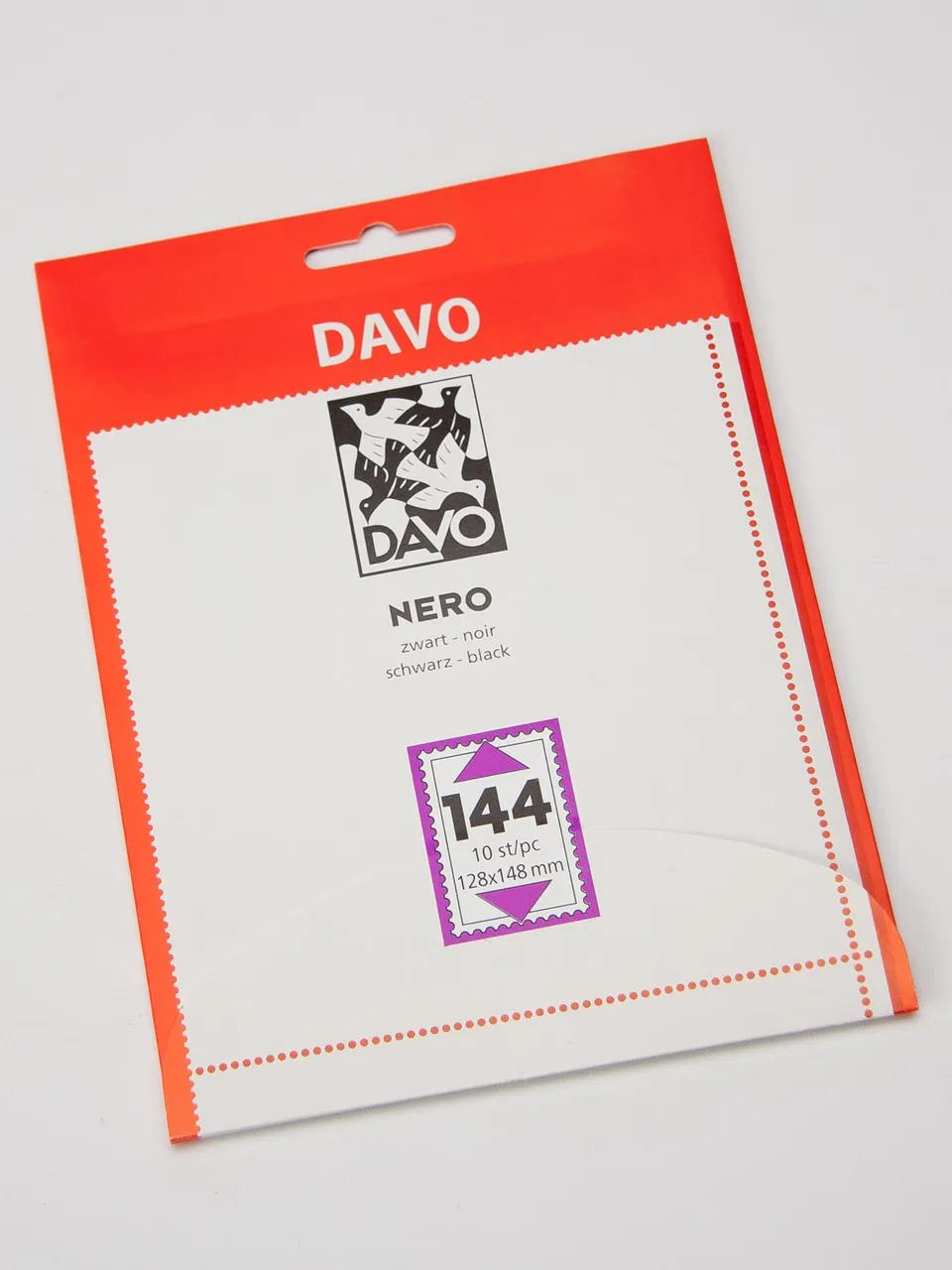 davo-nero-bandes-timbres-n144-fond-noir-128x148-10-pi-ces image 1