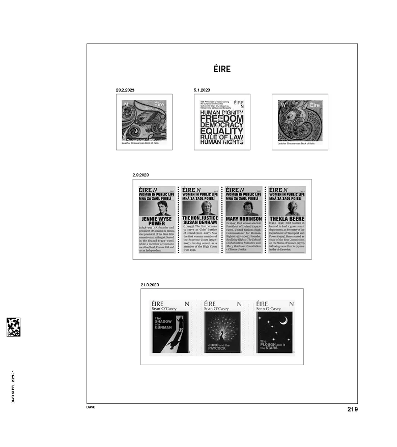 davo-luxe-irlande-2023-pages-suppl-ment-album-timbres-170g image 1