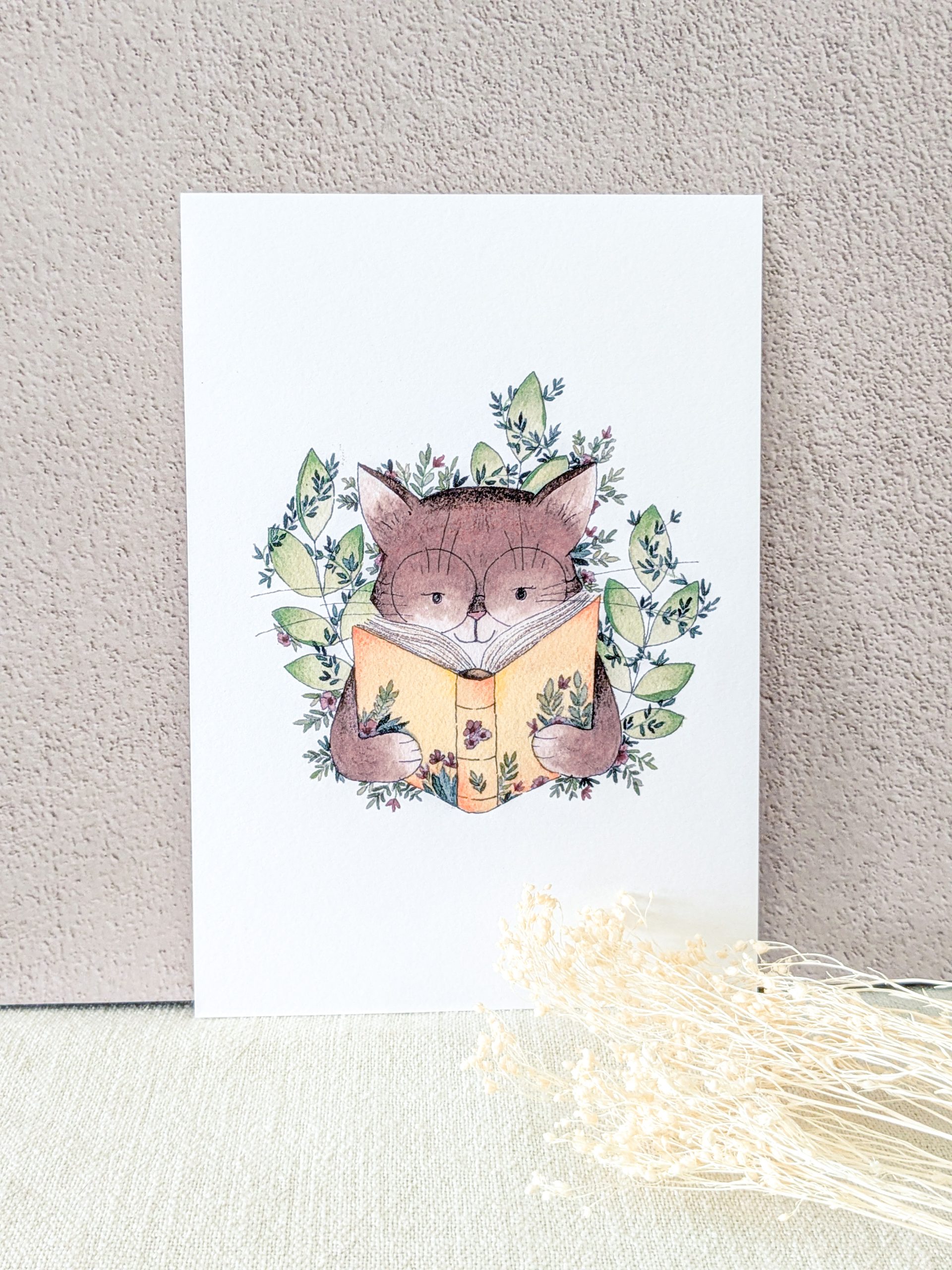 murmures-de-papier-jardin-du-chat-lecteur-affiche-a4-papier-v-lin image 4