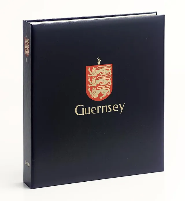 davo-luxe-guernsey-i-reliure-album-timbres-bleue-blason image 1