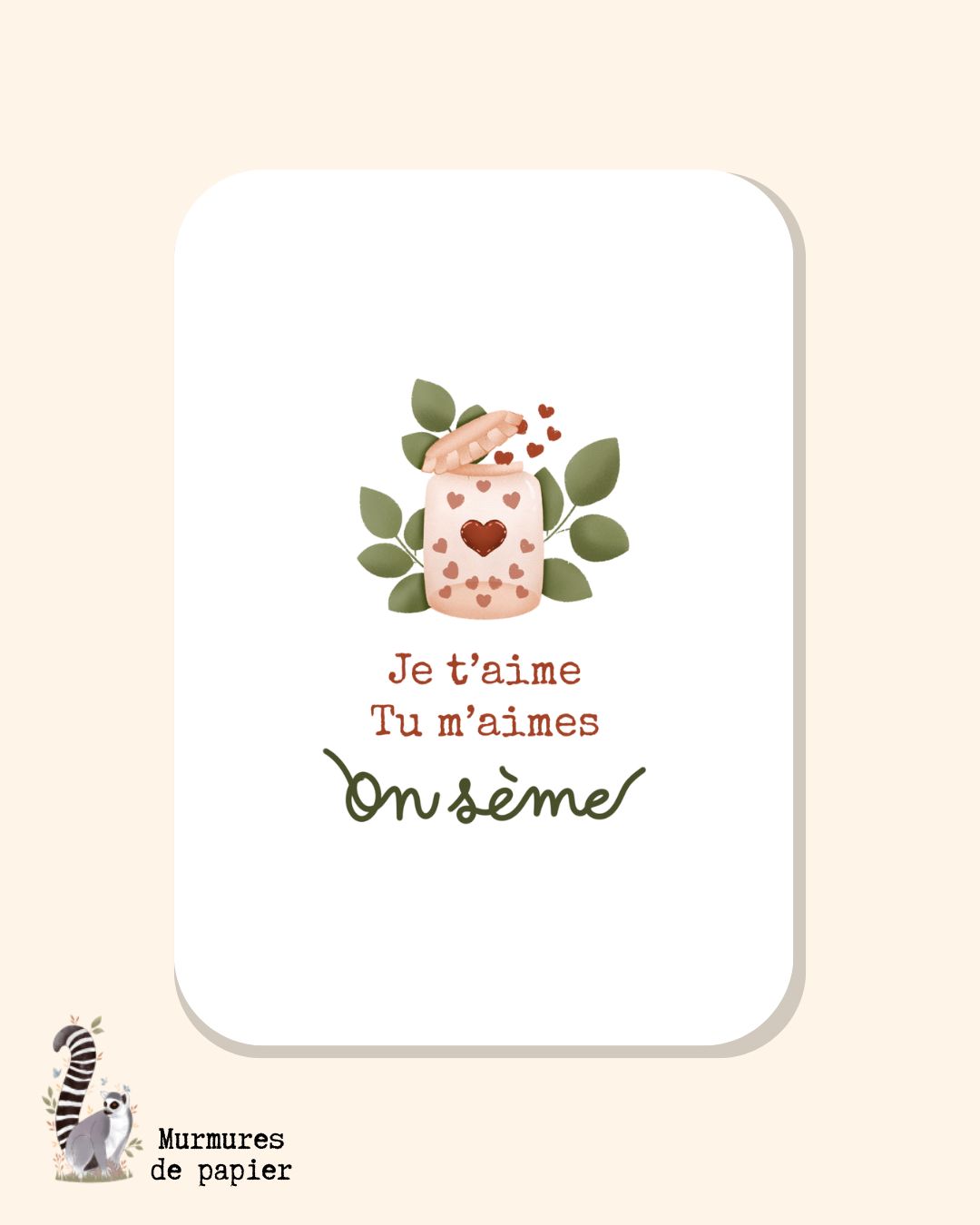 murmures-de-papier-cartes-postales-je-t-aime-on-s-me-carte-postale image 1