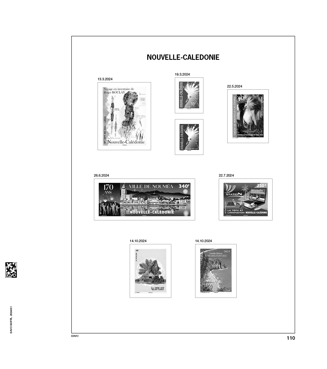 davo-luxe-nouvelle-cal-donie-2024-feuilles-album-timbres-170g image 1