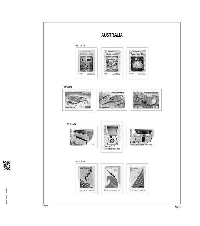 davo-luxe-australie-2024-pages-album-timbres-2024-papier-170g image 1