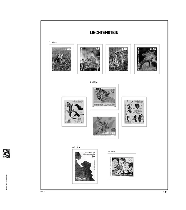 davo-luxe-feuilles-album-timbres-liechtenstein-2024 image 1