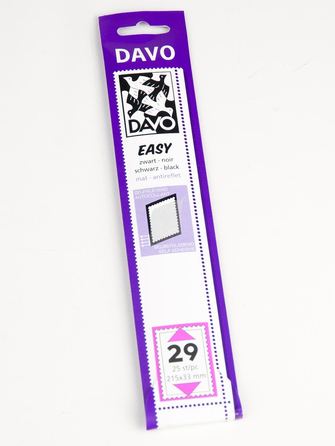 davo-easy-z29-bandes-pour-timbres-noires-215-x-33-mm-25-pi-ces image 1
