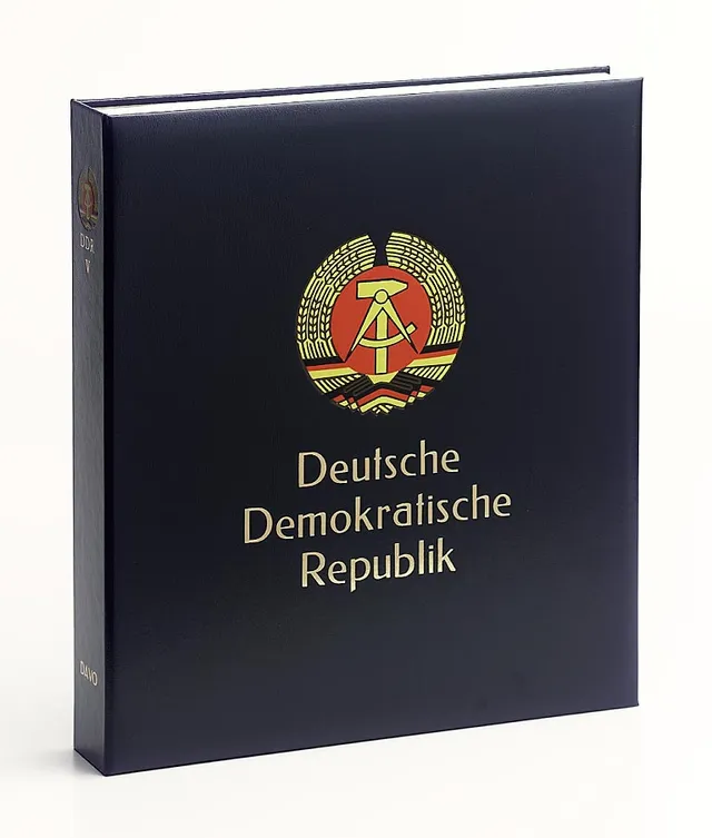 davo-luxe-classeur-album-timbres-ddr-bleu-avec-coffret image 1