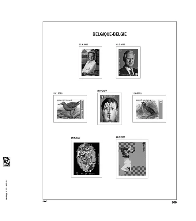 davo-luxe-belgique-2023-pages-suppl-ment-timbres-ann-e-2023 image 1