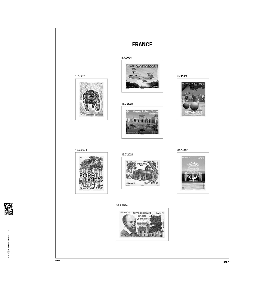 davo-luxe-france-2024-suppl-ment-feuilles-album-timbres-170g image 1