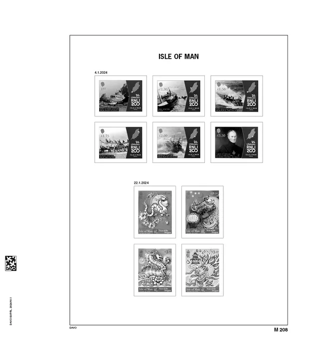 davo-luxe-isle-of-man-2024-feuillets-album-timbres-170g image 1