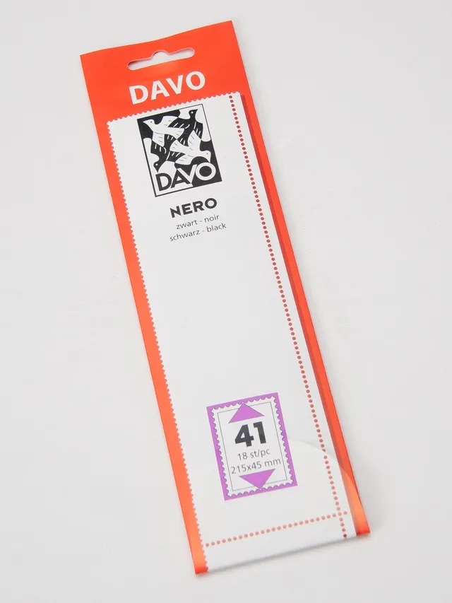 davo-nero-n41-bandes-timbres-215x45-mm-fond-noir-x18 image 1