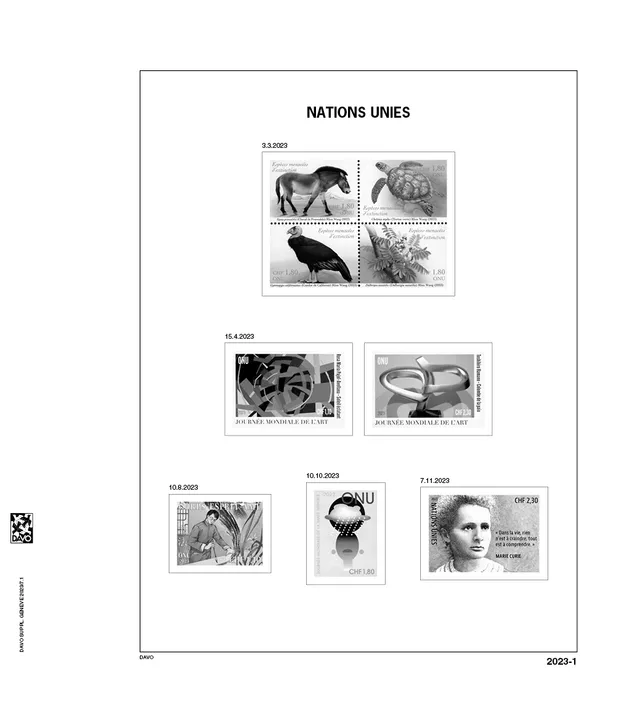 davo-luxe-suisse-onu-2023-feuilles-album-timbres-170-g image 1