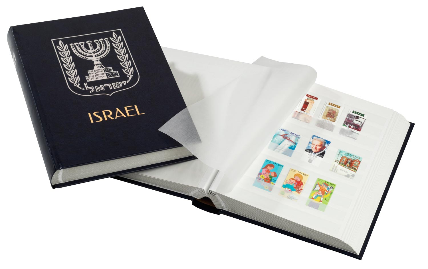davo-stockbooks-g-carnet-de-timbres-isra-l-bleu-blason image 1