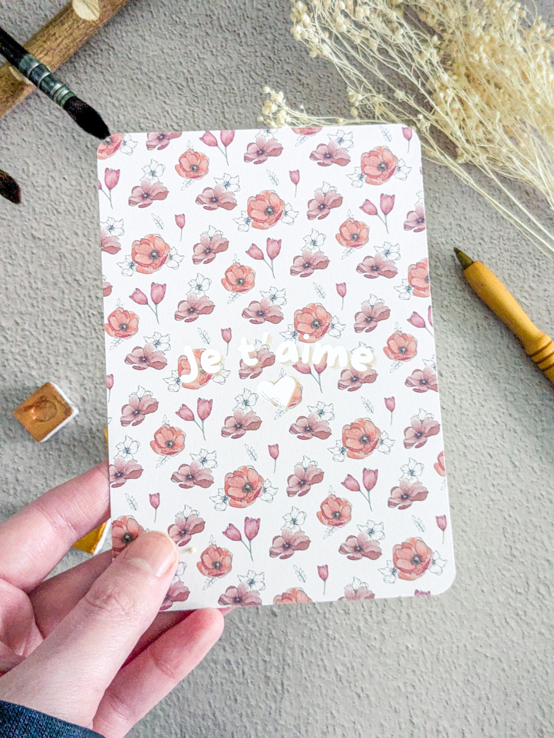 murmures-de-papier-je-t-aime-carte-postale-a6-papier-v-lin image 3