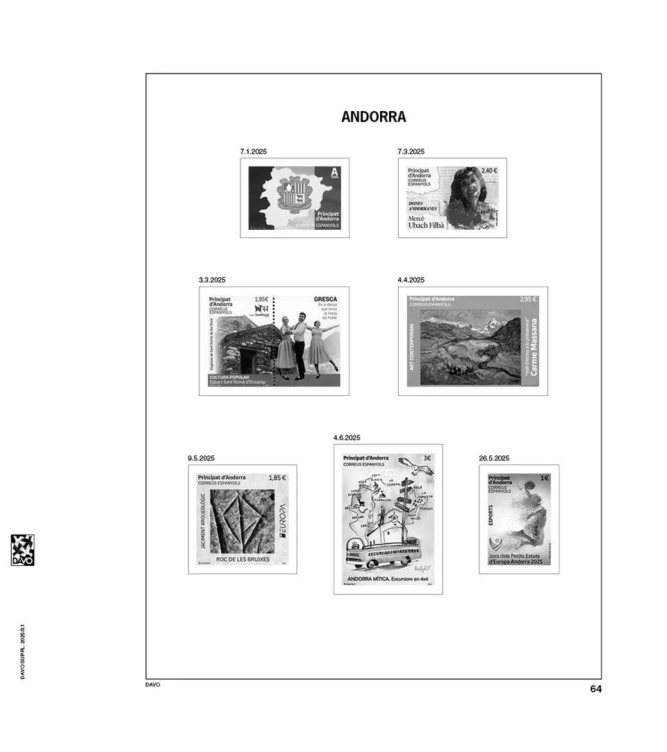 davo-luxe-feuilles-suppl-ment-andorre-espagnol-2025-album-timbres image 1