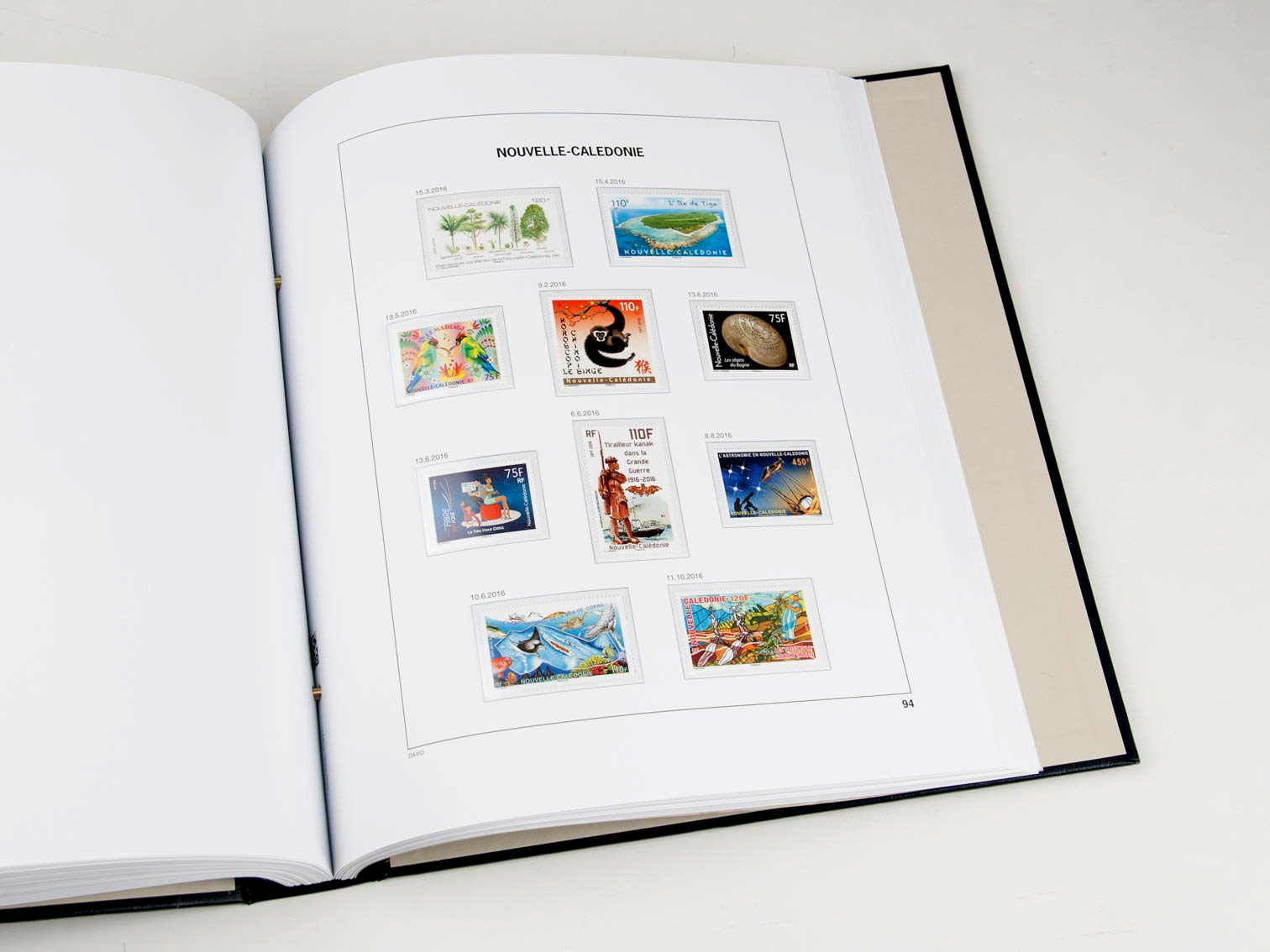 davo-luxe-nouvelle-cal-donie-2016-feuilles-album-timbres-170g image 1
