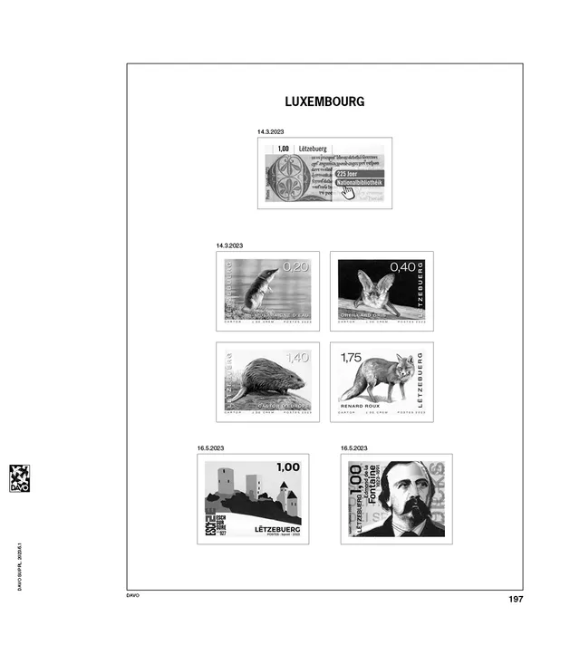 davo-luxe-luxembourg-2023-pages-suppl-ment-album-timbres-170g image 1
