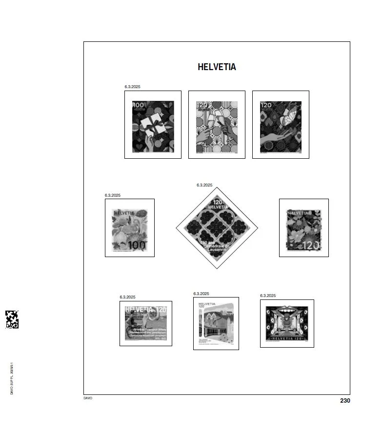 davo-luxe-feuillets-timbres-suisse-2025-papier-170g image 1