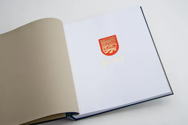 davo-luxe-page-de-titre-jersey-album-timbres-blason-couleur image 1