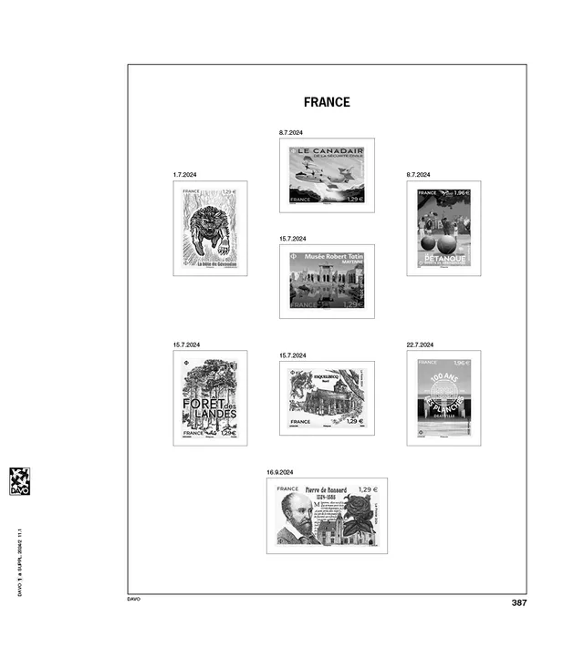 davo-luxe-france-2024-suppl-ment-feuilles-album-timbres-170g image 1