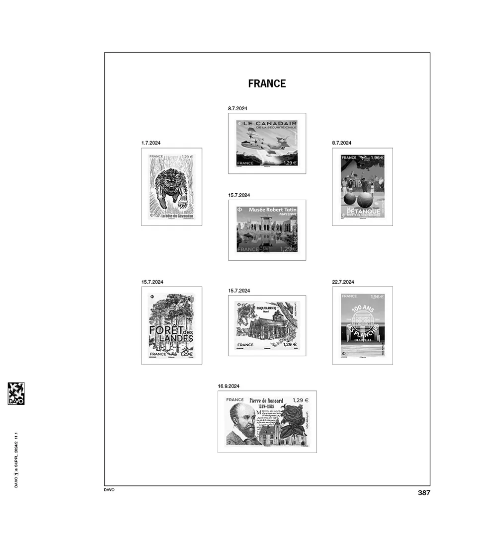 davo-luxe-france-2024-suppl-ment-feuilles-album-timbres-170g image 1