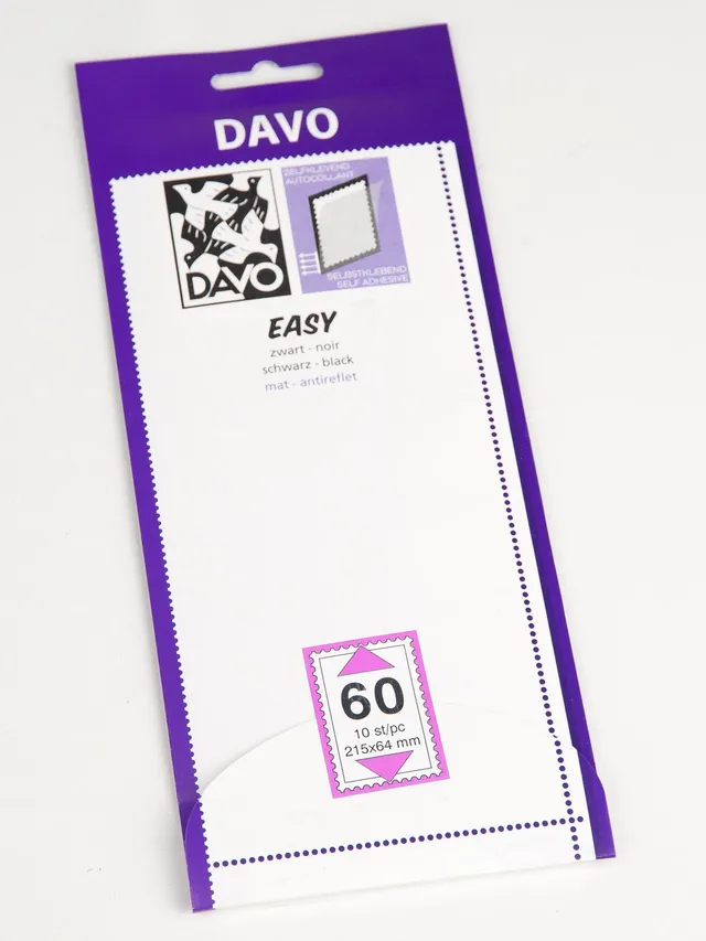 davo-easy-z60-bandes-montures-timbres-215x64-fond-noir-10-pcs image 1