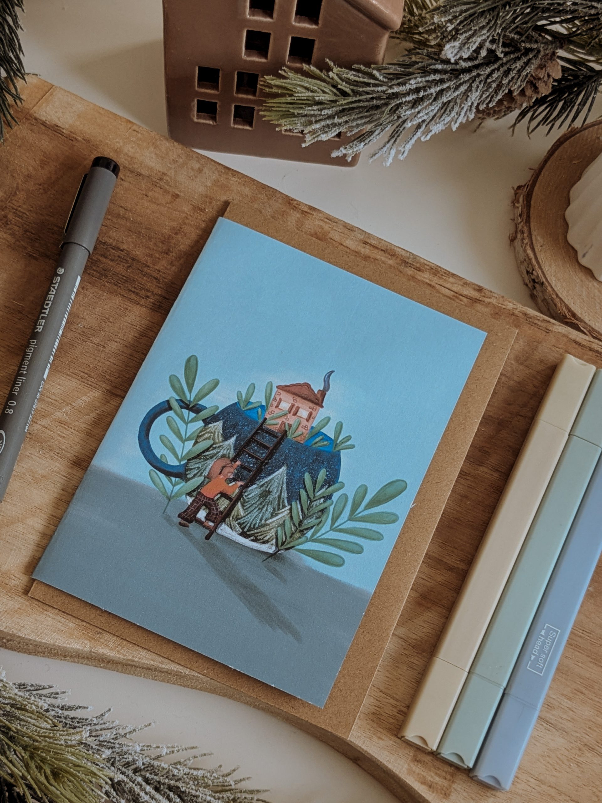 murmures-de-papier-cartes-postales-tasse-enchant-e-carte-double-a6 image 3