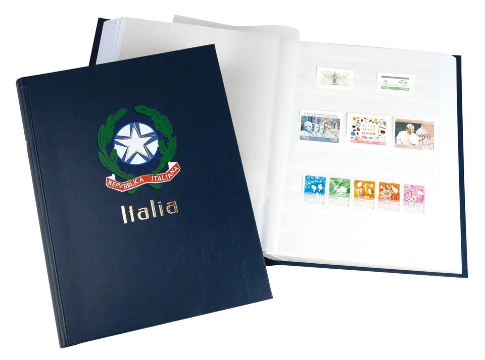 davo-g-classeur-timbres-italie-bleu-armoiries image 1