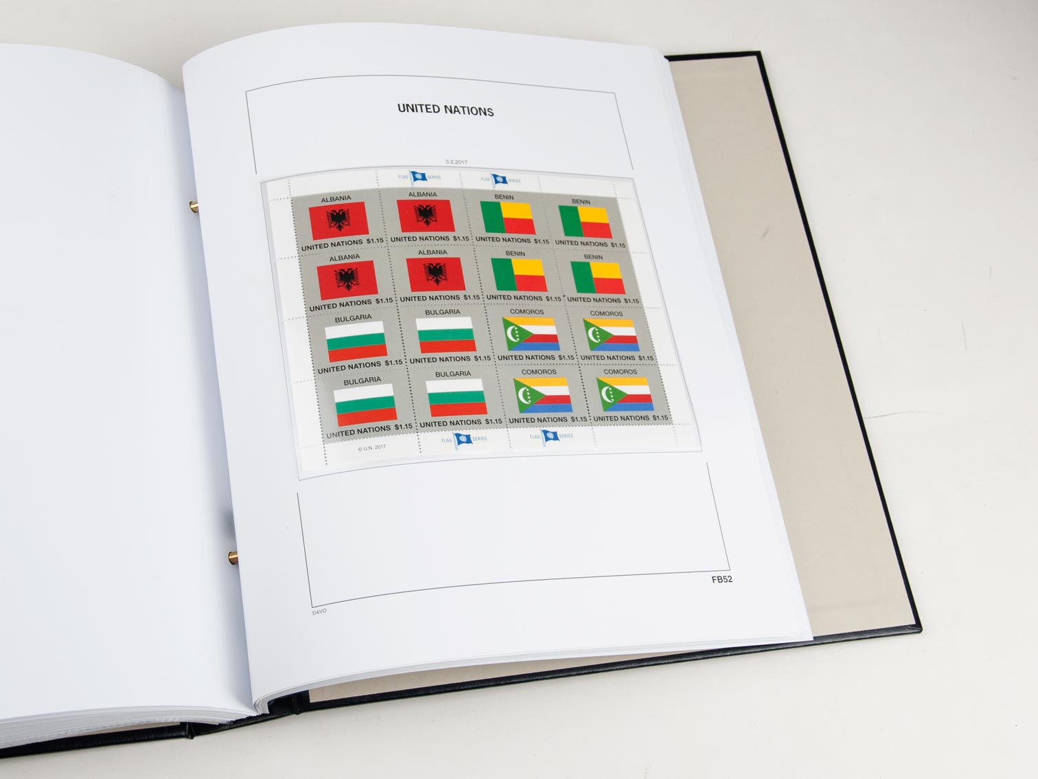 davo-luxe-onu-drapeaux-2017-pages-suppl-ment-timbres-170g image 1
