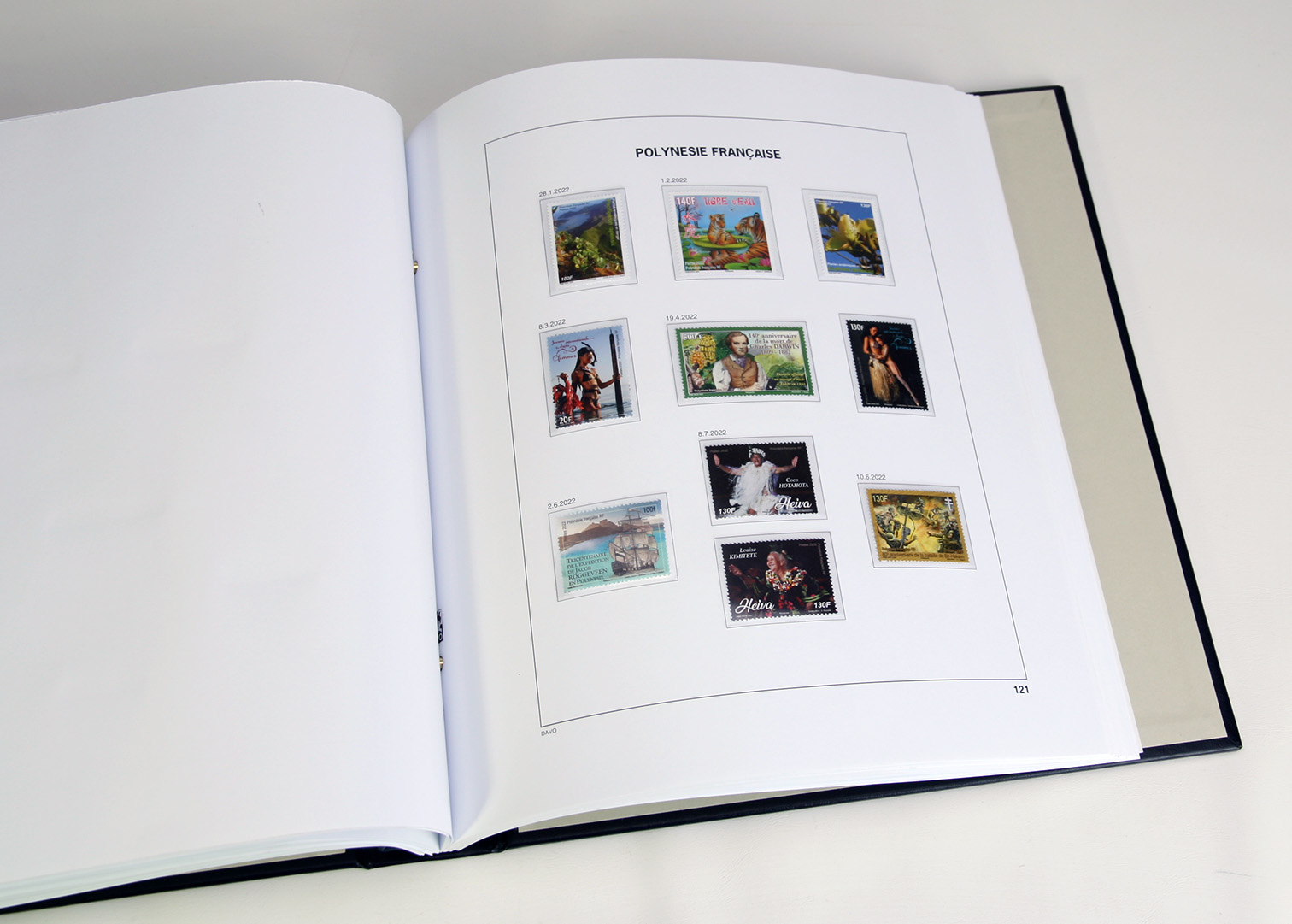 davo-luxe-polyn-sie-fran-aise-2022-feuilles-album-timbres-170g image 1