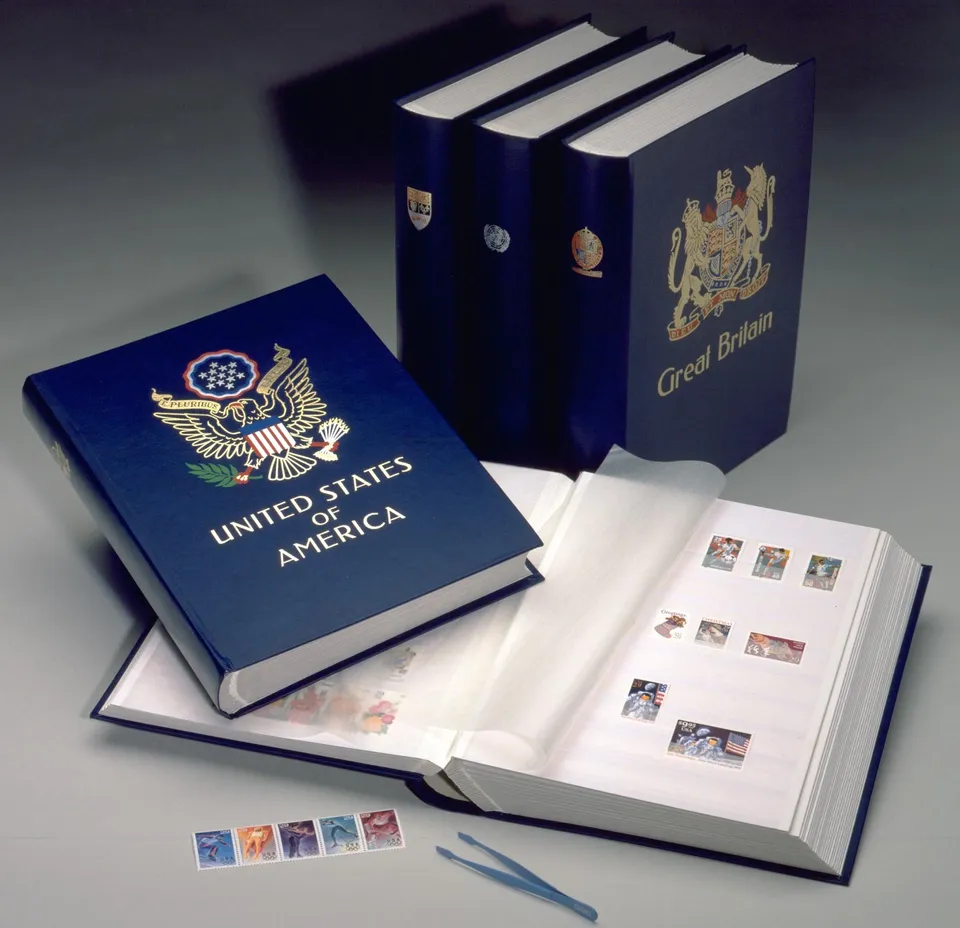 davo-stockbooks-g-usa-carnet-timbres-bleu-armoiries image 1