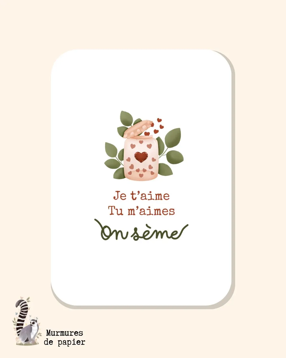 murmures-de-papier-cartes-postales-je-t-aime-on-s-me-carte-postale image 1