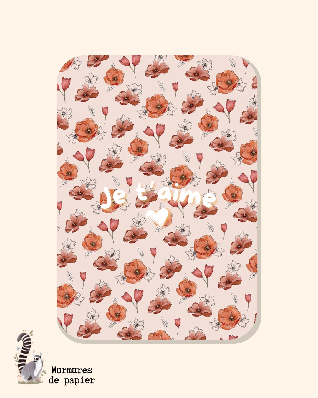 murmures-de-papier-je-t-aime-carte-postale-a6-papier-v-lin image 1