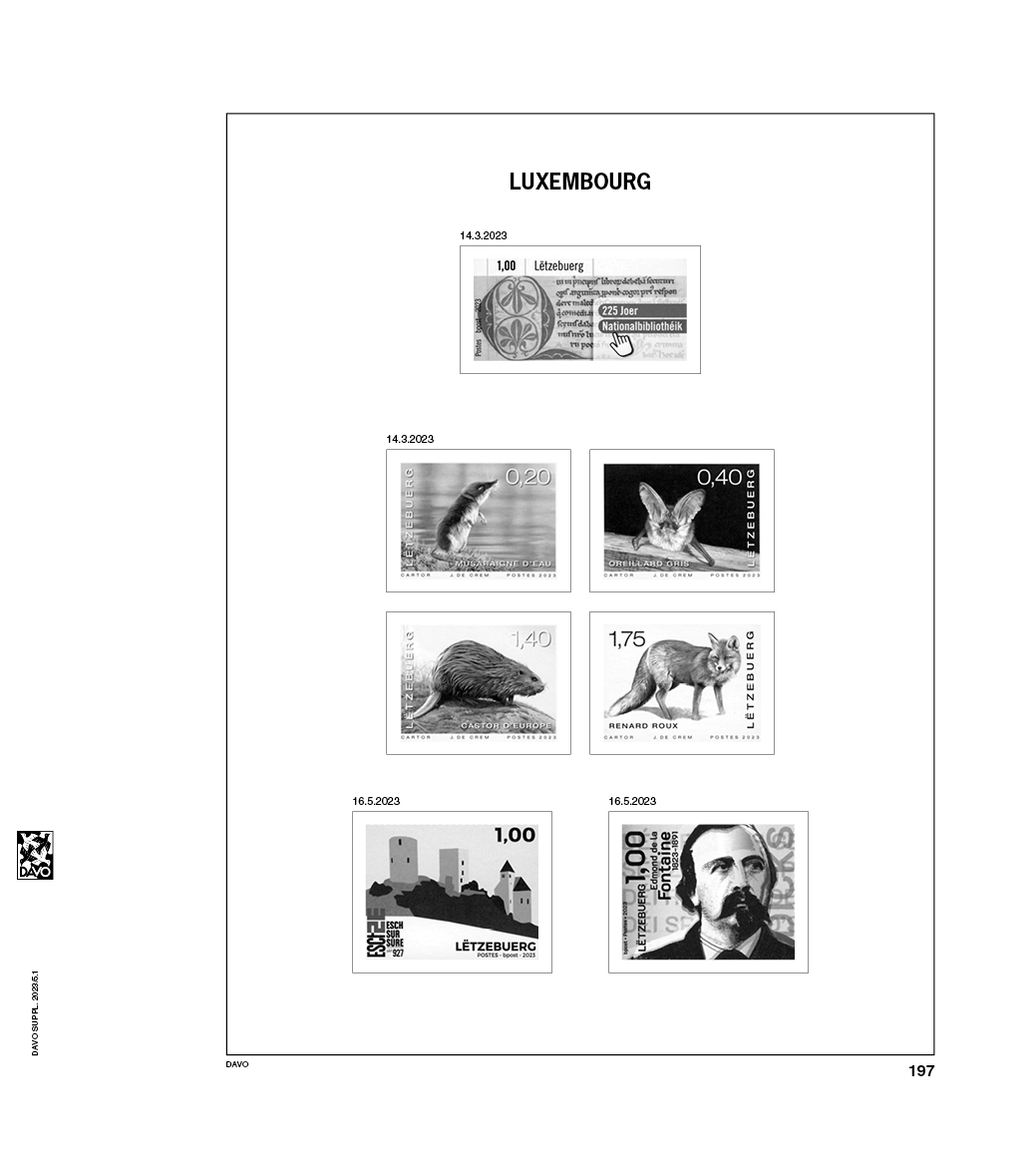 davo-luxe-luxembourg-2023-pages-suppl-ment-album-timbres-170g image 1