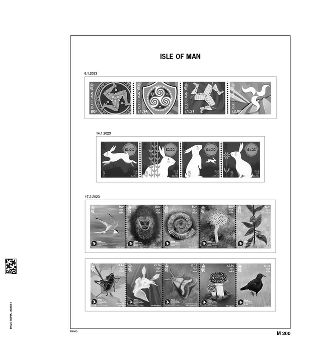 davo-luxe-isle-of-man-2023-feuillets-album-timbres-170g image 1