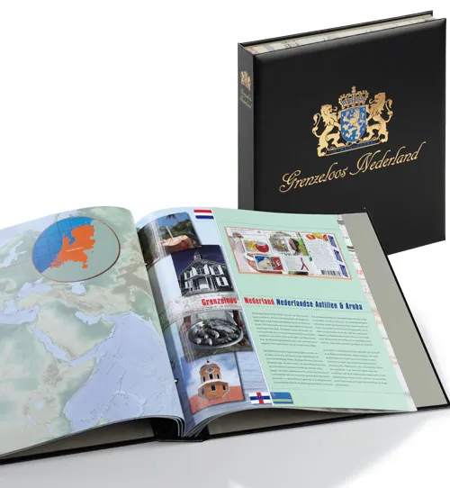 davo-luxe-classeur-grenzeloos-nederland-simili-cuir-bleu-coffret image 1