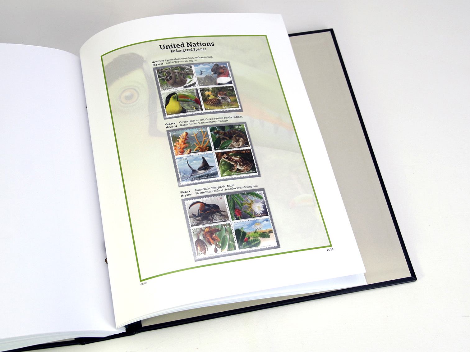 davo-luxe-suppl-ment-timbres-onu-esp-ces-2022 image 1