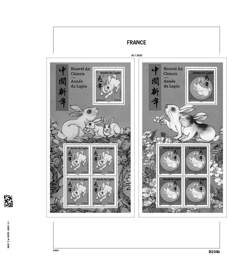 davo-luxe-france-blocs-extra-1e-1-album-timbres-2023 image 1