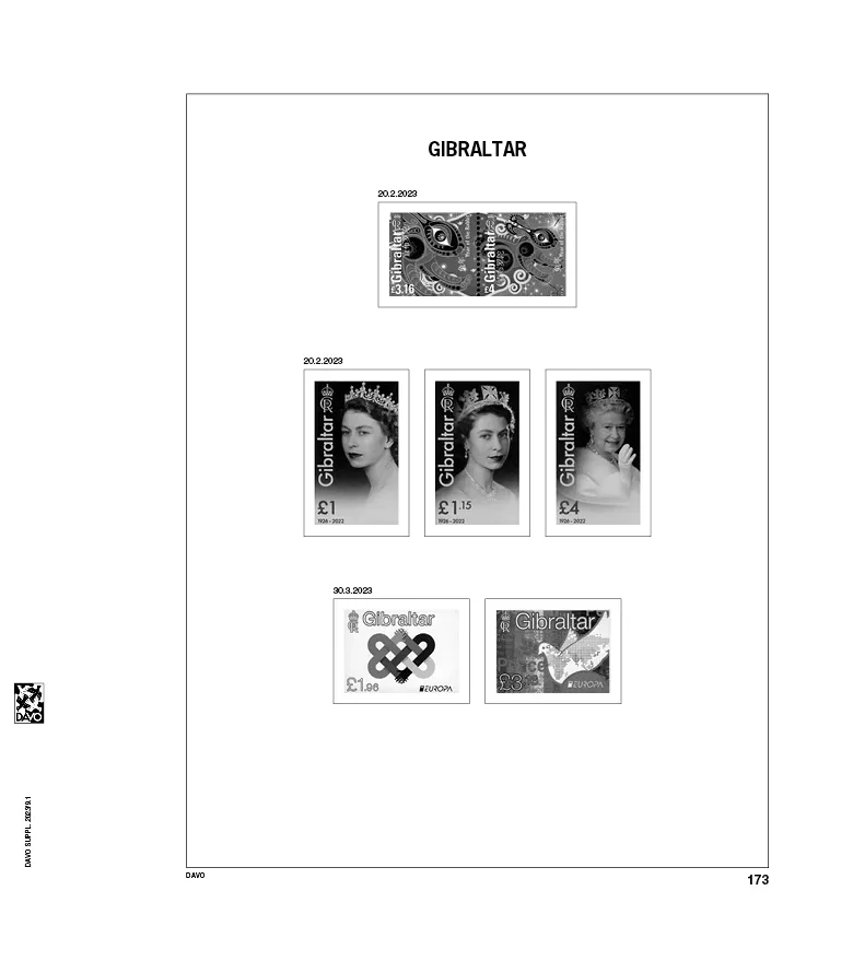 davo-luxe-gibraltar-2023-feuilles-album-timbres-170g image 1