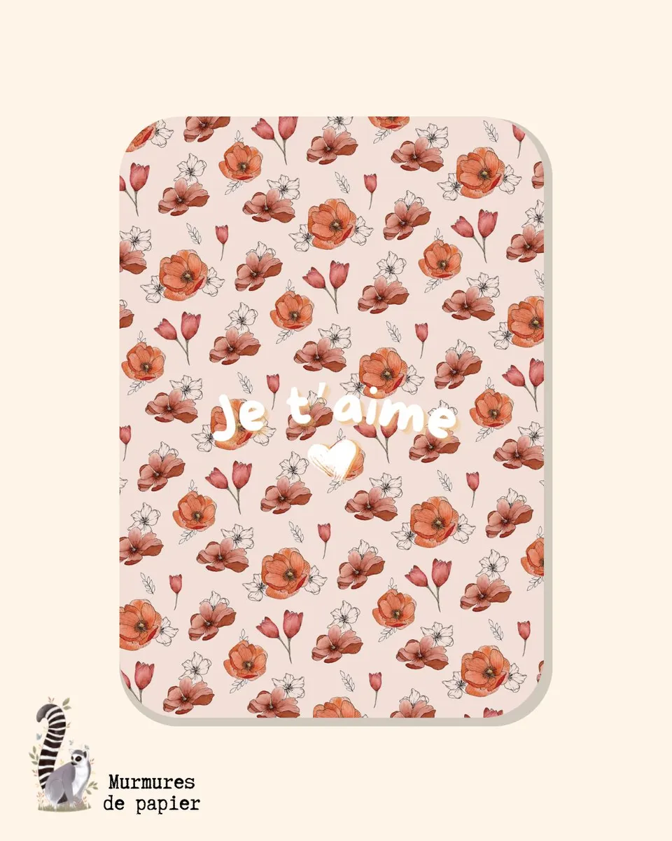 murmures-de-papier-je-t-aime-carte-postale-a6-papier-v-lin image 1