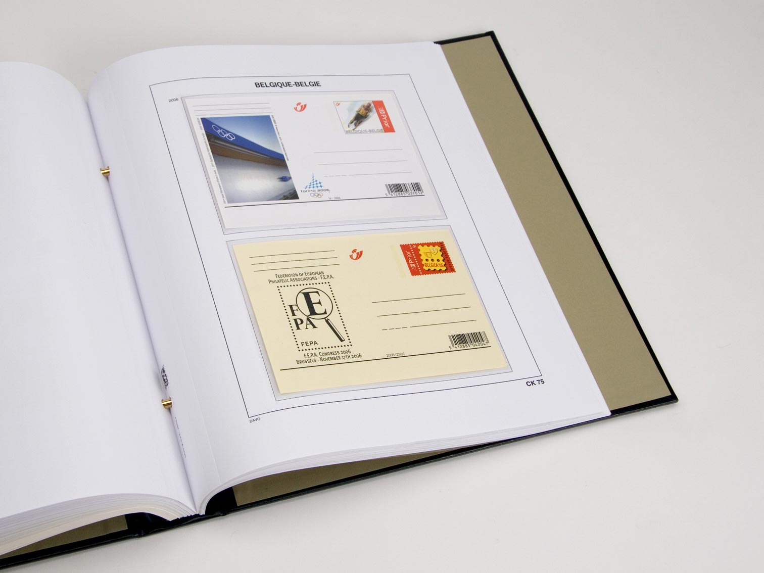 davo-luxe-belgique-cartes-postales-2006-feuilles-album-timbres image 1