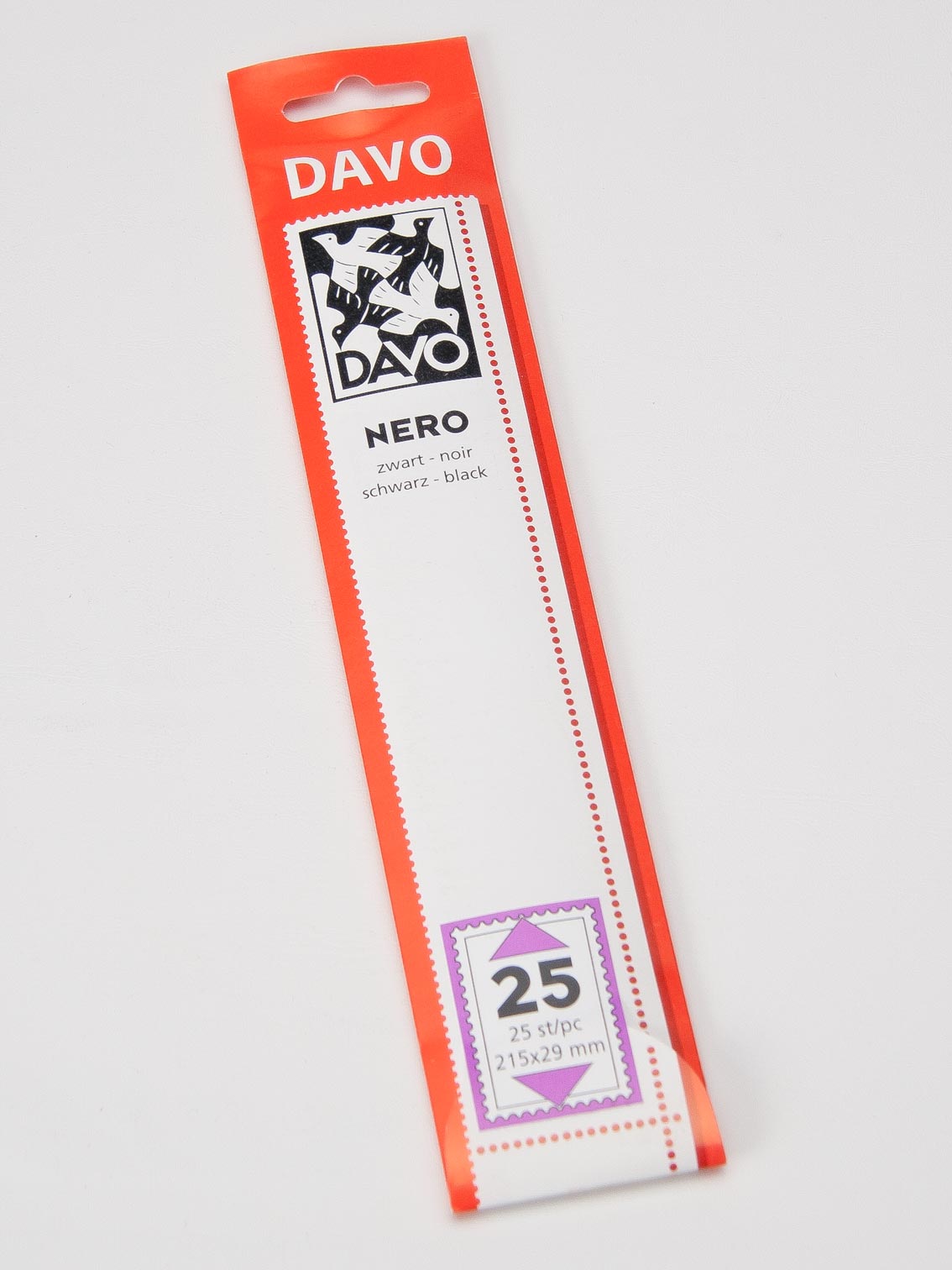 davo-nero-n25-bandes-timbres-215x29-fond-noir-25-pcs image 1