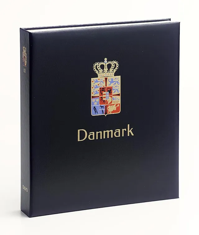 davo-luxe-danemark-album-timbres-bleu-avec-coffret image 1