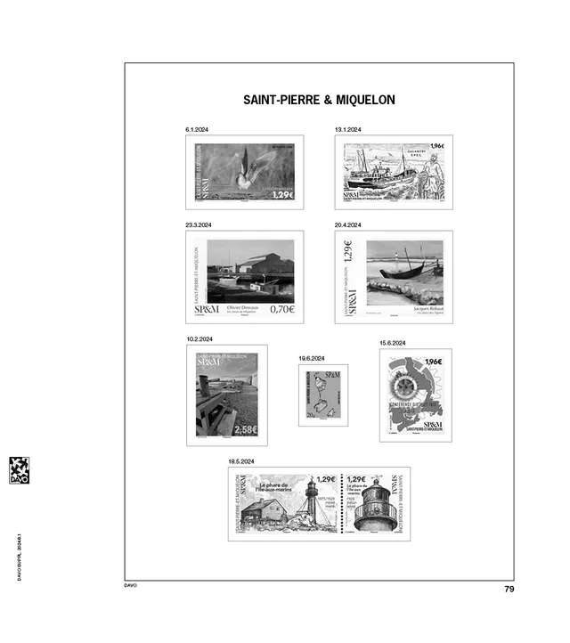 davo-luxe-saint-pierre-et-miquelon-2024-feuillets-timbres-170g image 1