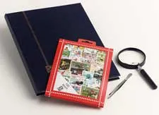 davo-sport-coffret-100-timbres-classeur-timbres-pince-loupe image 1
