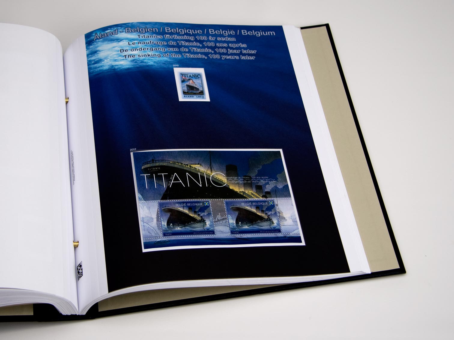 davo-luxe-belgique-extra-land-titanic-2012-pages-album-timbres image 1