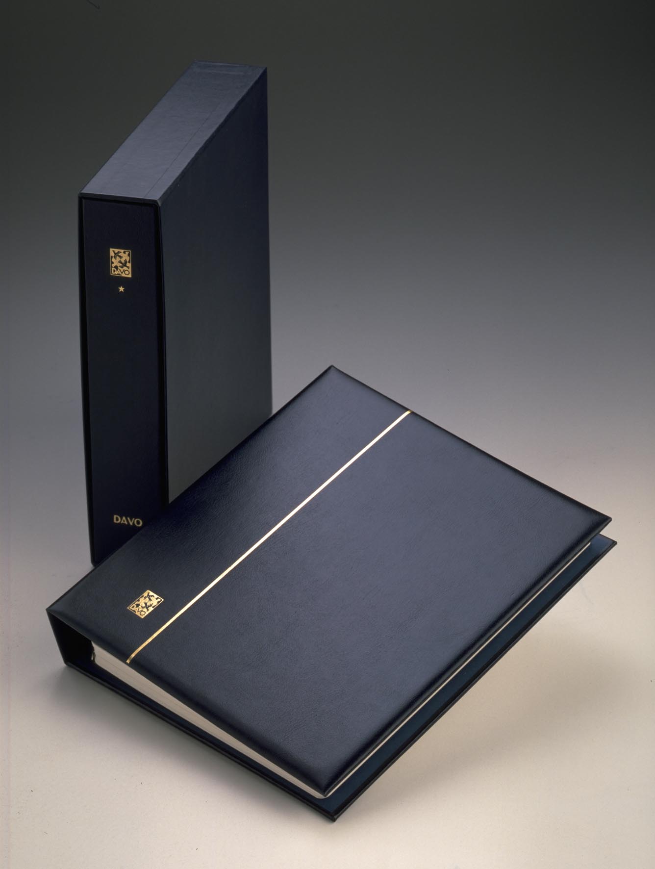 davo-luxe-classeur-album-timbres-neutre-bleu-1250-avec-coffret image 1