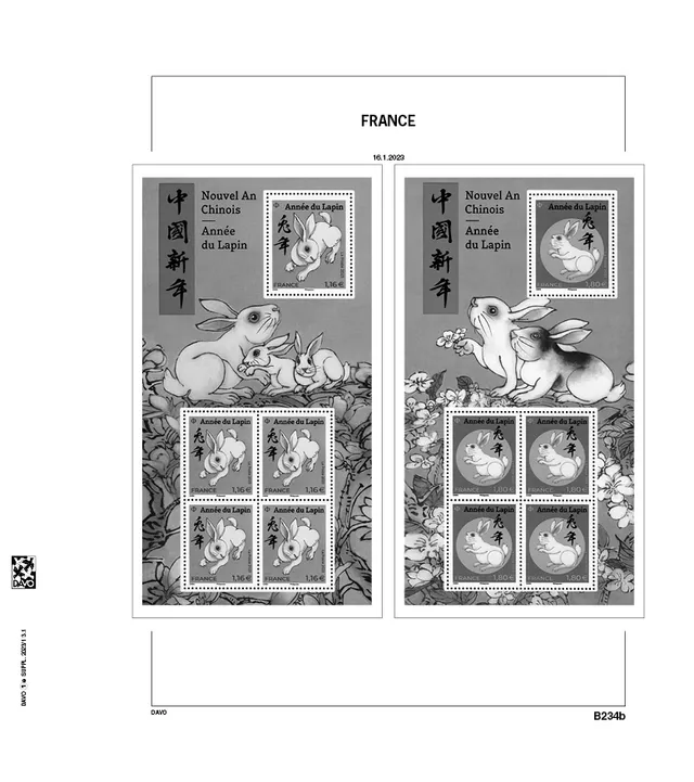 davo-luxe-france-blocs-extra-1e-1-album-timbres-2023 image 1